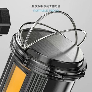 ไฟฉาย LED แบบชาร์จไฟได้ ชาร์จผ่าน USB แสงสีขาวอบอุ่น โคมไฟทำงานกลางแจ้ง ไฟด้านข้างแบบ COB - Product Image 4