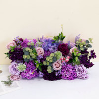 Panneau de fleurs artificielles en soie réaliste violet sur mesure pour mariage et fête des Mères, 40x60cm, pour décoration d'arche murale