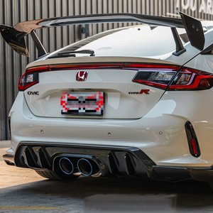 Spoiler Posteriore Grande in Fibra di Carbonio Nero Lucido Stile AD per Honda <span class=keywords><strong>Civic</strong></span> FL5 Type R, Modifica Esterna Auto, Garanzia 1 Anno - Product Image 2