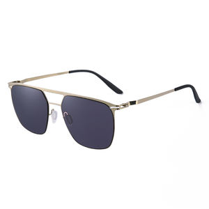 Lunettes de soleil pour hommes Brand Design Cool <span class=keywords><strong>2021</strong></span> Flat <span class=keywords><strong>Top</strong></span> Double Bridge - Product Image 1