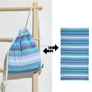 背包成为沙滩巾，peshtemal塔，彩色爆炸，设计独特，批量订单，蓝色