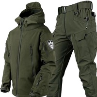 Ensemble uniforme veste et pantalon d'extérieur pour homme, softshell respirant, coupe-vent et imperméable avec fermeture éclair