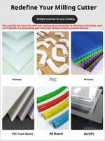 Jeu de fraises spirales à une dent, outils de découpe CNC en carbure de tungstène pour gravure 2D/3D sur acrylique, PP, PVC et plastique
