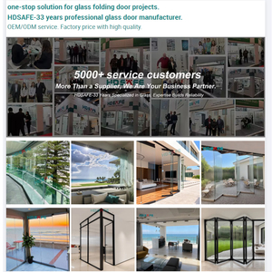 Puerta Plegable de Fábrica HDSAFE, Puerta de Partición de Vidrio Móvil de Aluminio para Exteriores, Pared de Vidrio Corrediza sin Marco, Puerta de Vidrio Plegable - Product Image 5