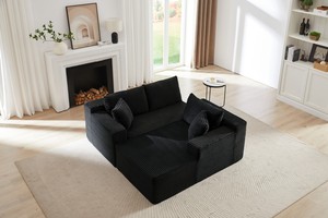L-Shaped Convertible Modular Sectional Sofa Set Corduroy Fabric Deep-<b>Seat</b> No Assembly Required Comfy Sleeper Living Room - Product Image 4