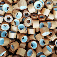 Flacon compte gouttes en bambou pour huiles essentielles, 6mm, 18mm, 20mm, pour les produits de beauté, bouteille en verre avec capuchon en bambou