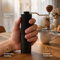 Moulin à café manuel CNC420 en acier inoxydable, meules coniques, double roulement, haute concentricité, facile à nettoyer, pour expresso et cafetière à piston