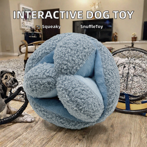 Interactive Dog Snuffle Ball Plush Treat Dispensing Foraging <b>Toy</b> <b>Squeaky</b> Bunny Shape Pet Play Ball - Product Image 2