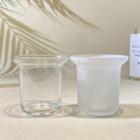 Vente directe usine : Ensemble de salle de bain avec brosse WC et gobelet en verre dépoli, design moderne, durable, écologique, installation facile