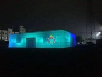 Tente ballon gonflable portable multi-couleurs personnalisée, grande, étanche, avec éclairage LED, en PVC, pour location événementielle