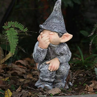 Prix du fabricant Statue naine coquine Gnome Maison Cour Jardin Ornement en résine Décor