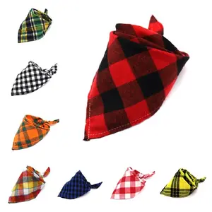 2023 Mother Scotch Wind cotton baby bib plaid triangle burp cloth for children and pets saliva towel