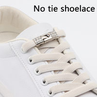 Lacets de chaussures plats élastiques de 8mm de largeur, boucle en métal strass, verrous croisés, sans cravate, lacets de chaussures pour baskets, lacets paresseux, nouvelle collection