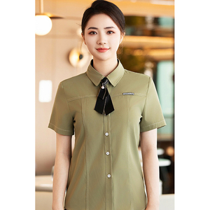 Mới Đến Nhà Hàng Phụ Nữ Của Đồng Phục Khách Sạn Ngắn Tay Áo Sơ Mi Thiết Kế Thanh Lịch Waif Nhân Viên Quần Áo Lao động - Product Image 6