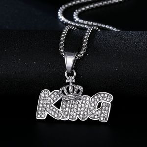 Collares con Colgante de Joyería Fina de Moda, Corona de Rey de Acero Inoxidable PVD con Moissanita estilo Hip Hop Iced Out, Chapado en Oro de 18K para Mujeres y Hombres - Product Image 6
