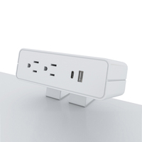 Module de prise de courant USB pour bureau moderne OMNI, avec pince de fixation, 2 prises, charge rapide PD 65W, protection contre les surtensions, double moniteur