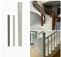 Colonne décorative en bois massif sculpté, durable, moderne, résistante aux rayures et peignable, pour rampes d'escalier intérieures et rénovation de maison