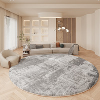Tapis rond moderne en fausse fourrure de cachemire, lavable, à poils plats, antidérapant, pour intérieur/extérieur, fabriqué à la machine