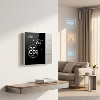 Termostato Digital Programable WIFI AC620F para Fan Coil de 2/4 Tubos, Diseño Cuadrado Moderno, Ahorro de Energía, Montaje en Pared, 220V, Efecto Llama