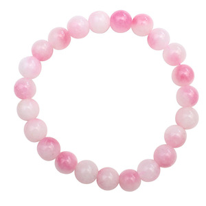 Peach Chalcedony <b>Bracelet</b> 8mm Round Beads Single Strand Men Women Couple Jewelry Everyday Wear - Product Image 5