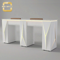 Pédicure prêt à expédier paquet de bureau à ongles avec de beaux bureaux à ongles meubles pour taille personnalisée blanc Double ongles Table Salon