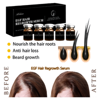 Sérum de repousse des cheveux EGF à étiquette privée, renforce les follicules, anti-perte de cheveux, peptide et cellules souches, croissance rapide des cheveux, ampoule 5*5ml