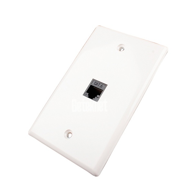 GETEKnet OEM ODM Modular Cat5e Cat6 RJ45 Single Socket Floor/Wall Network Face Plate Telecom Parts