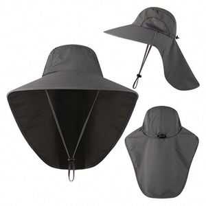 Quick Dry Nylon Wide Brim Fishing With Neck Flap Upf 50+ Protection Bucket <b>Sun</b> <b>Hat</b> Cap Kappe for <b>Men</b> and Women Hiking - Product Image 4