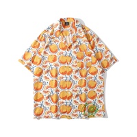 Polo Aloha Rétro Délavé à Imprimé Tribal Polynésien Ample Unisexe Séchage Rapide Couleurs Inaltérables Chemise de Camp pour Plage Surf Décontracté Vacances
