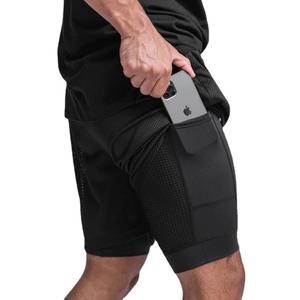 Custom Logo Summer Casual Trendy Muscle Sports Shorts Outdoor Running Squat Breathable Double-<b>layer</b> Quick-drying Sweat Letter - Product Image 3