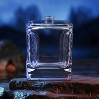 Personnalisable 100ml Plat Carré Cristal Verre Bouteille De Parfum Rechargeable Sérigraphie PP Diffuseur D'aromathérapie Unique
