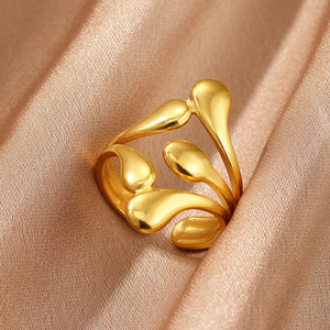 Anillo Ajustable Simple para el Día a Día - Bañado en Oro Ajuste Cómodo Mujer, Moda al Por Mayor Económica - Product Image 2