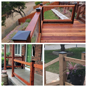 铝黑色粉末涂层防水扁管DIY 2x2 3x 3 4x 4英寸围栏柱帽，用于花园和庭院围栏 - Product Image 4