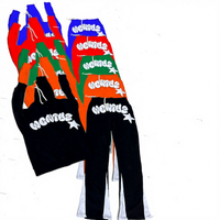 100% Terry Cotton 450 GSM Hoodie Kustom Set Flare Print Tracksuit Oversized Dengan Desain Bordir Timbul untuk Pria