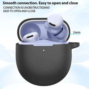 Étui de protection en silicone de couleur unie pour écouteurs Google <span class=keywords><strong>Pixel</strong></span> Buds 2a (blanc) - Product Image 4