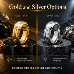Trendy Unisex Thick Wide Statement <b>Ring</b> Rectangular Grid Groove Engraved Surface <b>Stainless</b> <b>Steel</b> Men <b>Women</b> Daily Finger <b>Ring</b> - Product Image 6