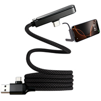 Cable Magnético de Carga Rápida de 60W con Soporte para Teléfono, USB C a USB C, Cable de Carga Rápida con Sincronización de Datos, Trenzado de Nailon para iPhone, iPad, Laptop, 1M