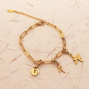 Acero inoxidable corazón rapé botella ancla oso Zodiaco piedra de nacimiento colgante encantos con broche de langosta DIY Paperclip cadena collar - Product Image 5