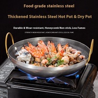 Poêle à fruits de mer classique en acier inoxydable noir, antiadhésive alvéolée, compatible lave-vaisselle et cuisinières à gaz et à induction, pour la cuisine domestique