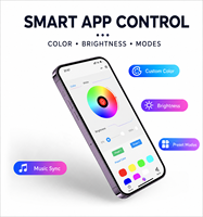 Kit d'éclairage ambiant universel pour voiture, LED acrylique RGB 18 en 1, contrôle par application, synchronisation musicale, logo personnalisé, directement de l'usine