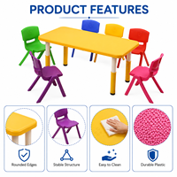 Ensemble de table et de chaises en plastique coloré pour enfants, pour la maternelle, la garderie, la salle de classe