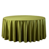 Nappe Ronde en Soie Satinée Premium Anti-Plis Vert Olive 120 et 132 Pouces pour Mariages, Fêtes et Banquets – Vente en Gros