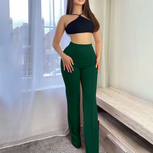Pantalons brillants pour femmes, pantalons taille haute, pantalons <span class=keywords><strong>de</strong></span> <span class=keywords><strong>travail</strong></span> <span class=keywords><strong>de</strong></span> bureau, pantalons longs pour femmes, bas d'été, printemps été - Product Image 4