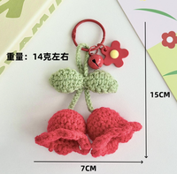 Porte-clés fleurs artificielles au crochet : Muguet, Fleurs en relief, Campanules, Bleuets, faits main
