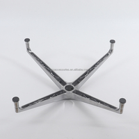 Chaise pivotante avec base en alliage d'aluminium, accessoires de chaise rotative, pieds chromés polis, roulettes pour l'école, l'hôpital, l'extérieur