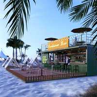 Portatile esterno 40ft oceano spiaggia prefabbricata in acciaio cucina Bar Cafe 20ft X 10ft contenitore ristorante per la vendita