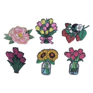 Broche de dibujos animados de flores y plantas verdes en maceta, elegante y personalizado, con diseño de tulipán, rosa y girasol, técnica de goteo de aceite, para niñas - Product Image 5