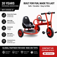 Tricycle rouge à deux places, cadre en acier sécurisé, dossier confortable, véhicule à 3 roues pour les tout-petits, amusement sur le terrain de jeux, jeu en plein air