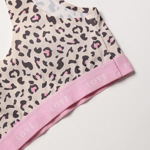 Conjunto de sujetador push-up inalámbrico de seda helada sexy con tanga, diseño tejido transpirable, sin espalda, cierre lateral, nailon/spandex, estampado de leopardo - Product Image 4