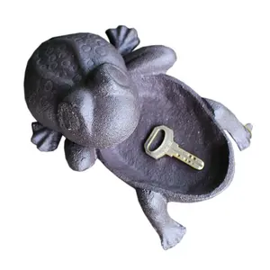 铸铁花园家居装饰钥匙隐藏器户外青蛙迷你储物钥匙隐藏盒